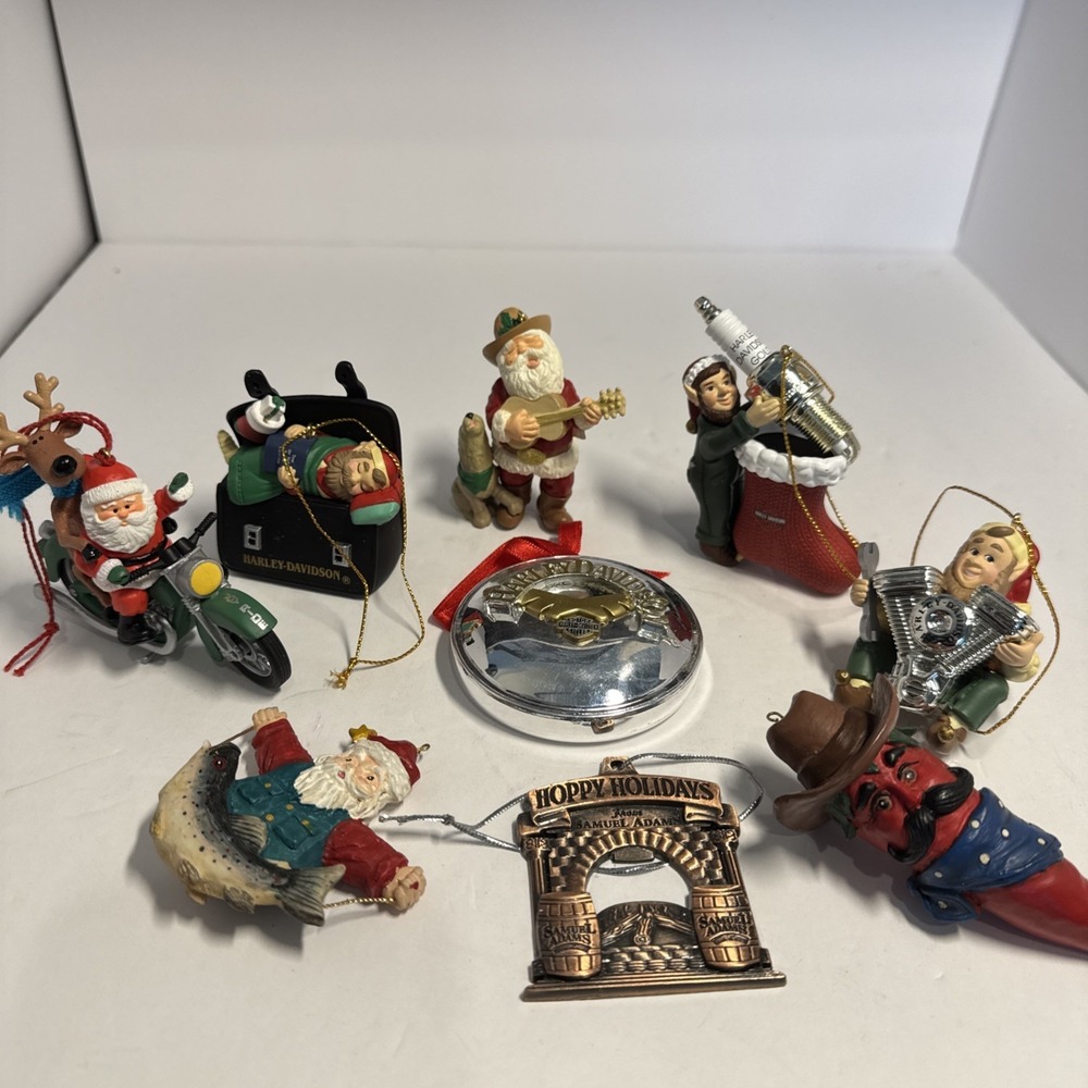 Christmas Ornaments Harley Davidson + Plus Lot 9‎ Holiday Keepsake's Decorations